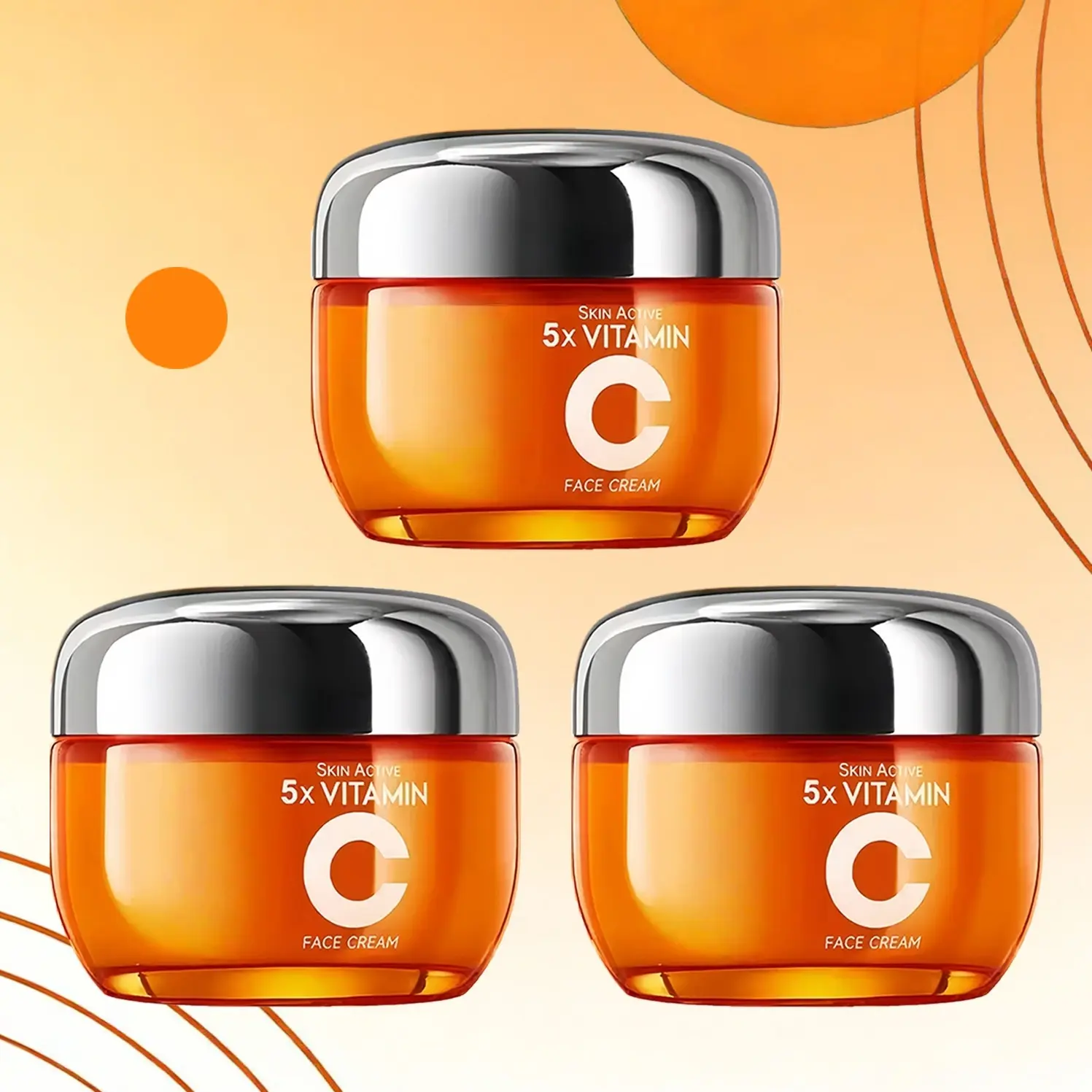 Daily Facial Moisturizer with Vitamin C, Hydrating Face Cream for Normal Skin, Long-Lasting Moisture & Smooth Texture, 50g