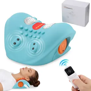 Heated Neck & Back Massager, Shoulder Cervical Stretching Devices Remote Control 6 Modes 9 Strength Levels, Light Heat Massage Pillow for Back Muscle Relaxation, Neck Shoulder Relaxer, Ideal Relaxation Gift