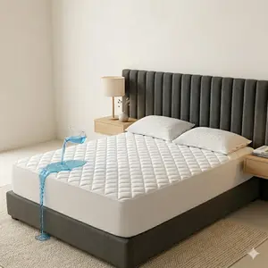 Queen Waterproof Quilted Mattress Protector – Cooling Mattress Pad Topper, Ultra Soft Breathable Noiseless & Hypoallergenic, Deep Pocket Fit Up to 22 Inches, Premium Bed Cover for Home & Hotel Use