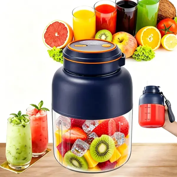 Portable Blenders - Multimode USB Rechargeable Handheld Blender with USB Port, 1000ML Food-Safe Plastic Jar, 1-Click Blending,Easy Clean for Gym Enthusiasts, Outdoor Camping