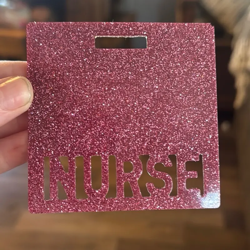 Nurse Badge - Sparkly Design with "NURSE" Text, Ideal for Hospitality and Healthcare Use