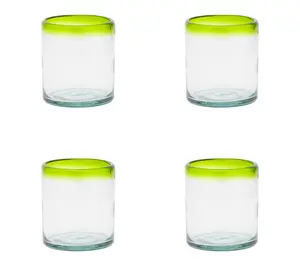 10 Strawberry Street Set of 4 Lime Rim MexicanDOF Glasses
