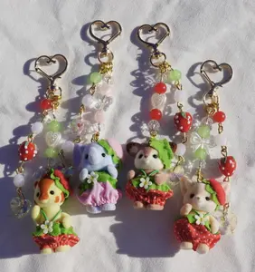 Strawberry Critter Handmade Keychain - 1 Count