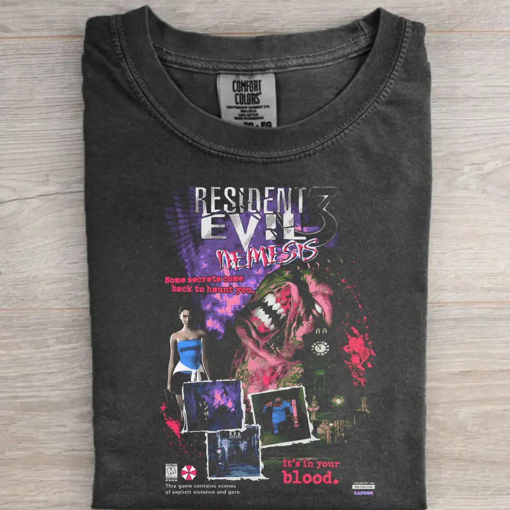 Resident Evil 3 Nemesis T-shirt, Retro Resident Evil Shirt, Nemesis Graphic Tee, Video Game T-shirt, Horror Game Merch, Resident Evil 3 Merch, Zombie Apocalypse Shirt, Capcom T-shirt