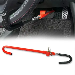Lock Steering Wheel  Pedal Lock Auto  Steering Wheel Lock Anti  Device Bright Red Universal