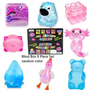 8-Piece Stress Relief Fidget Toys Set, Slow-Return Malt Sugar Squishies, Decompression Squeeze, Creative Pressure Release, Ideal for Adults & Kids