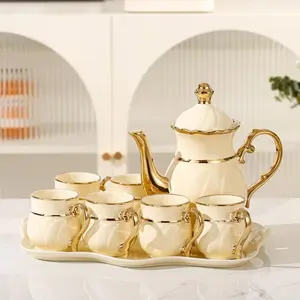 Tea Set, Kitchenware Including Teapot & Teacup & Tray, Creative Matcha Tea Set for Home Office Use, Housewarming Gift, Ceramic Matcha Set