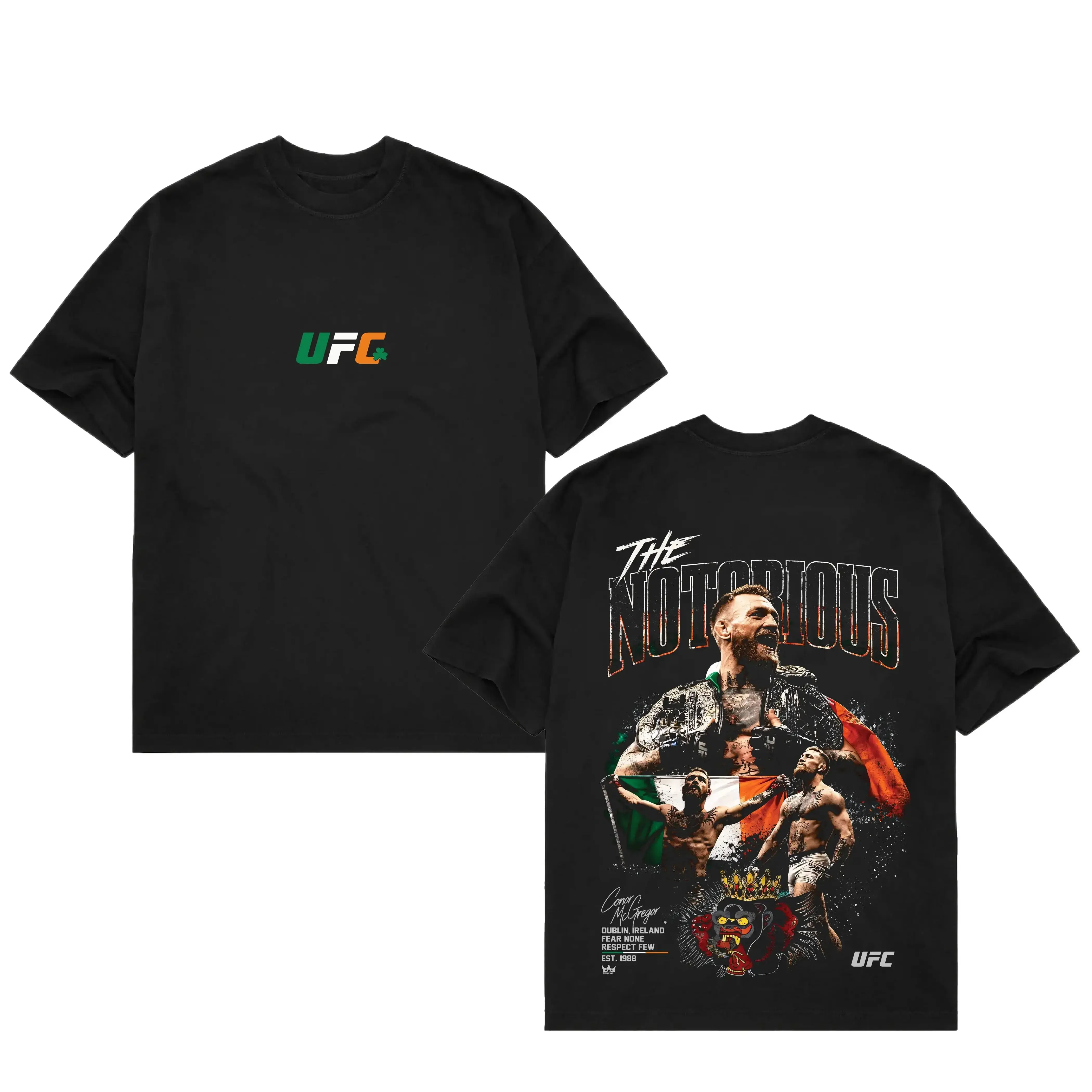 Men's UFC 329 Conor McGregor T-Shirt, The Notorious UFC Graphic Tee, UFC MMA Shirt, Gift for Fighters, Sports Apparel