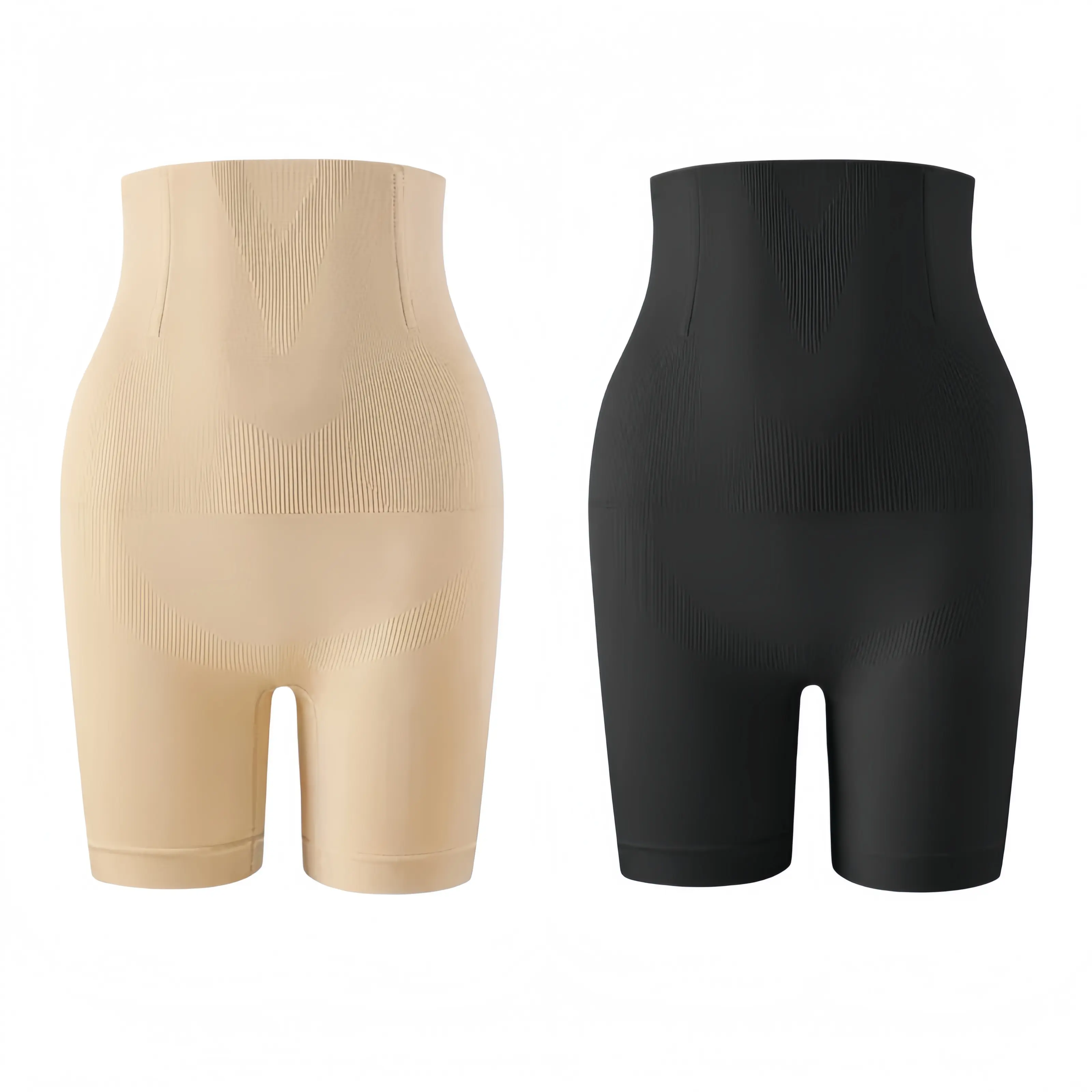 DHZ Women's Seamless High-Waist Tummy Control Shaper Boy Shorts - Basic Thigh Slimming Body Sculpting Underwear with Built-in Gusset