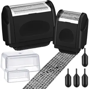 Nezyo 2 Pack Identity Protection Roller Stamp, Confidential Privacy Roller Stamp, 4 Pack Refill Ink, ID Account Data Address Security ()