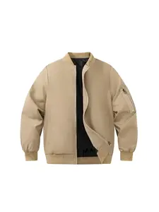 Boys' Plain Fashion Jacket, Long Sleeve Baseball Neck Zip Design, Multiple Colors Available, Trendy Casual Wear for Daily Outing, Coat With Pockets