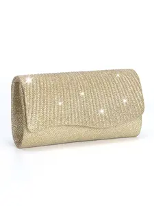 Women's Elegant Glitter Evening Bag, Exquisite Trendy Embellished Clutch Bag, Fashionable Crossbody Bag for Wedding Party Banquet