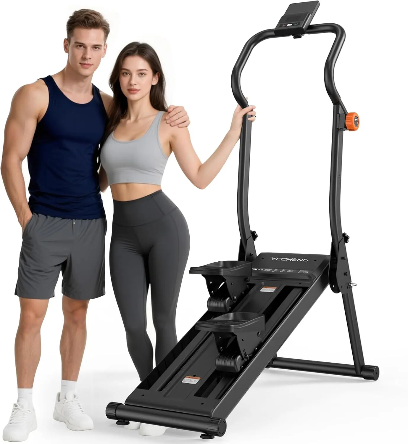 Magnetic Stair Stepper for Home Gym - 16-Level Adjustable Resistance, LED Screen, Foldable Design, 350LBS Weight Capacity Vertical Climber Exercise Machine, Unisex