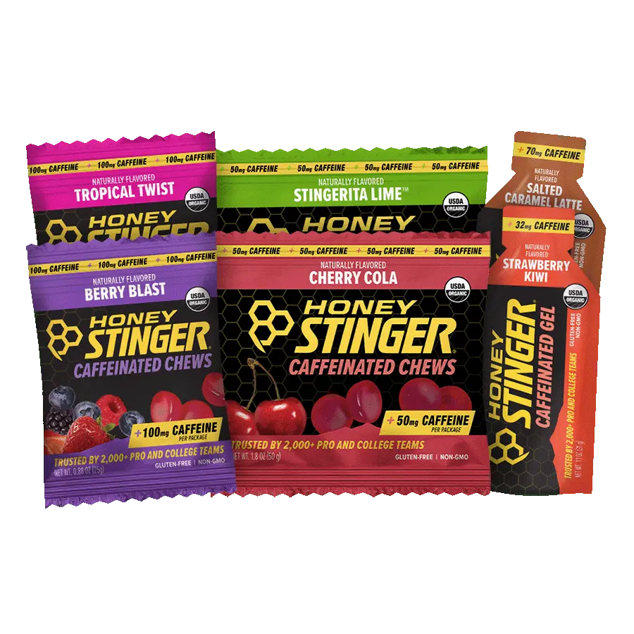 Caffeinated Energy Gels & Chews Sampler Pack of 6 Caffeinated Energy Gels & Chews Sampler Pack of 6