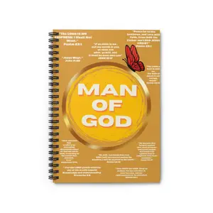 Biblical Journal Notebook, Prayer Diary w/ Scriptures, Religious Writing Pad, Scripture Notebook Stationery, Man of God Christian Journal,