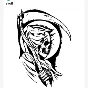 Reaper skull car decal