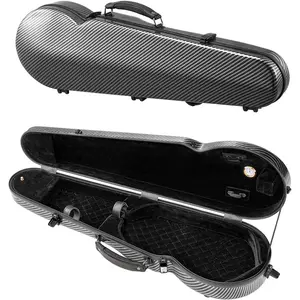 VEVOR 4/4 Full Size Violin Case, Built-in Hygrometer, Lightweight Portable Travel Carrying Bag, with Plush Lining, Dual Shoulder Straps, Anti-Scratch, Professional Shape, for Violin, Black