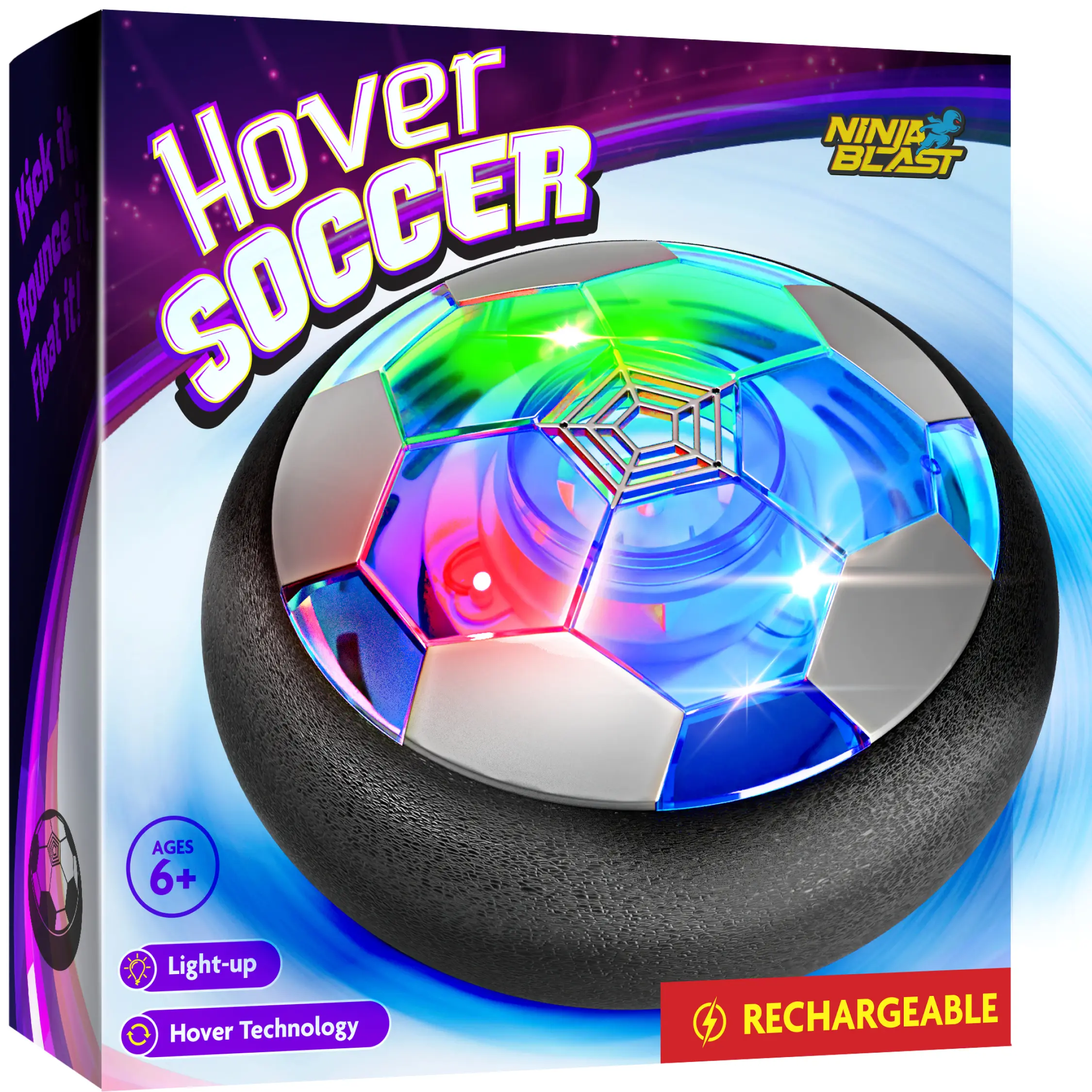 Indoor Hover Soccer Ball Game - LED Light-Up Floating Ball for Kids, Perfect Birthday Present for Ages 3-12