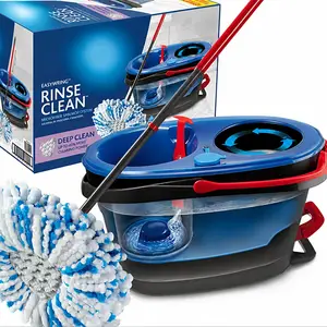 RinseClean Deep Clean Microfiber Spin Mop with Dual Bucket System | Separate Clean & Dirty Water | Reusable Mop for Tile, Hardwood, Laminate & Vinyl Floors