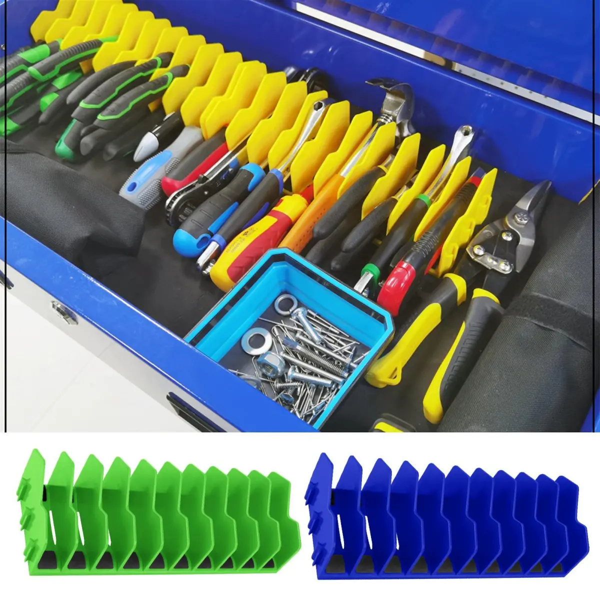 1pcs 10 Slots Plier Organizer Plastic Tool Rack With Nonslip Rubber Base Space Saving Toolbox Storage Pliers Cutters Wre