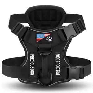 No-Pull Service Dog Harness - Reflective Strips, Adjustable Soft Oxford & Nylon Material, Breathable Mesh, Removable Patches, Easy Control, Heavy Duty, Multi-Size for Small/Medium/Large Dogs, Summer Vibes