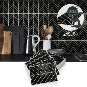 High End Removable Vinyl Tile Stickers, Waterproof, Super Strong Adhesive, Herringbone Design, Moisture-Proof, Mould-Proof, Living Room Decor