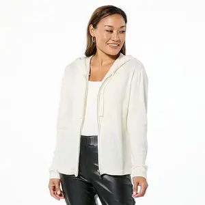 Curations x Amy Morrison Cashmere-Blend Zip-Front Hoodie