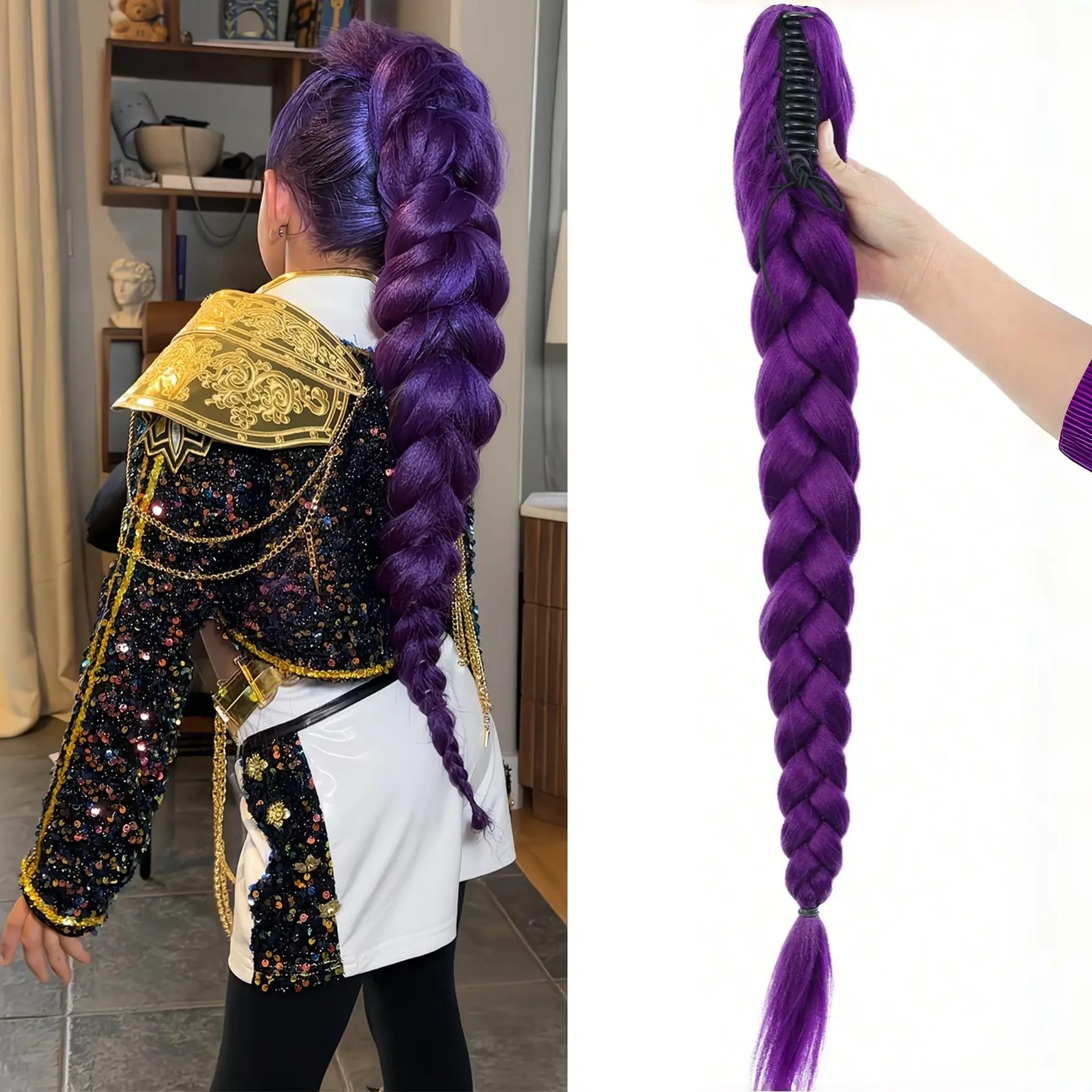 purple braided wig - TikTok Shop display picture 3
