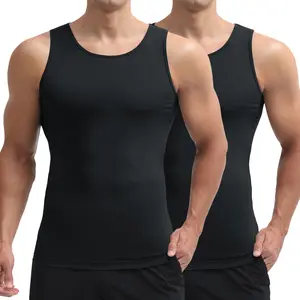 Magcomsen 1/2 Pack Men's Tank Top Sleeveless Sports Shirt Gym Body Shaper Slimming Undershirt