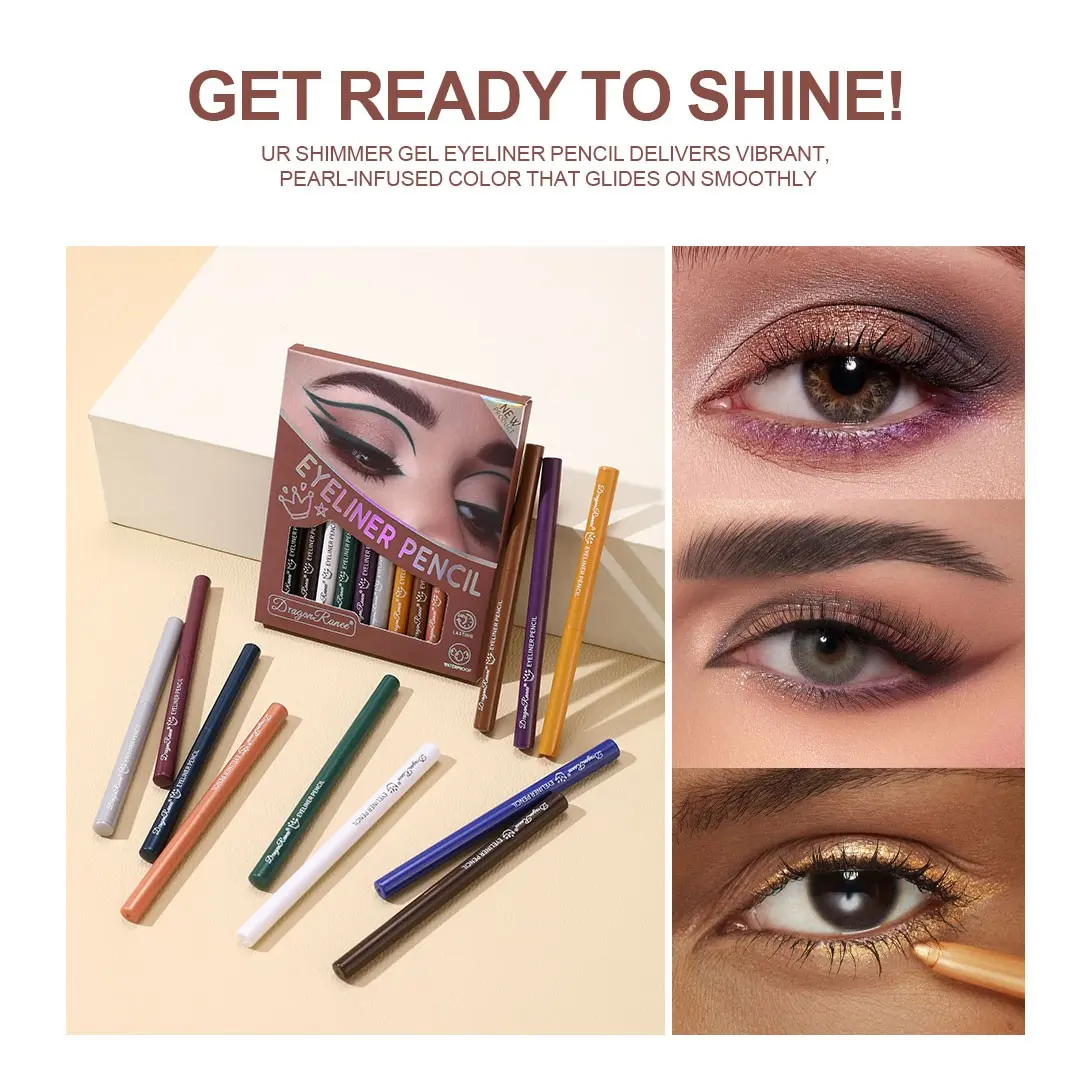 12-Piece Colorful Eyeliner Set, Matte Gel Eyeliners, Waterproof, Long-Lasting, Longwear Eye Liner, Perfect for Halloween, Christmas, Cosplay Makeup, Eye Makeup Products, Matte Eyeliner Pencils