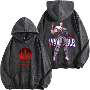 InkVerse "Conquest Viltrumite Was Here" Invincible War Washed Hoodie Comic Graphic Tee, Invincible MCU Animated Series T Shirt, Superhero Punch Comic Design, Oversized Streetwear Unisex Tee