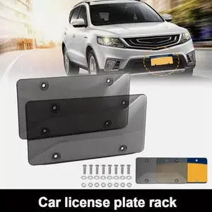 2pcs Unbreakable License Plate Bubble Protector Universal Fitment Shield
