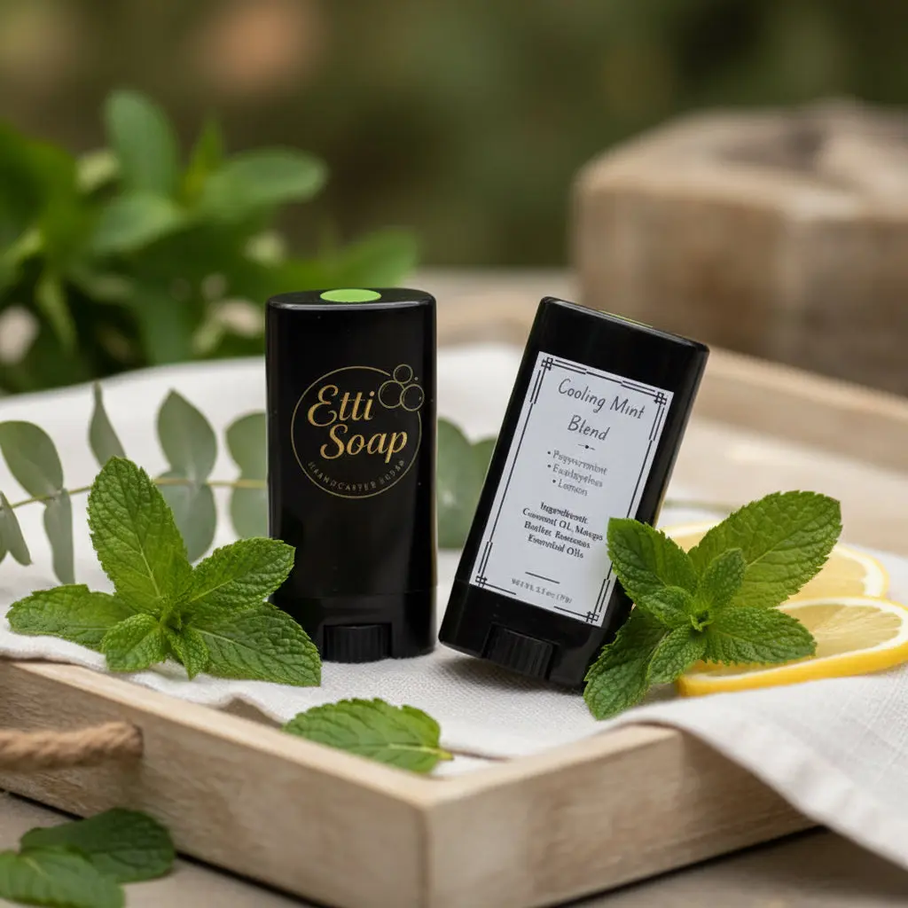 Cooling Natural Deodorant | Aluminum-Free Peppermint Lemon Eucalyptus Stick