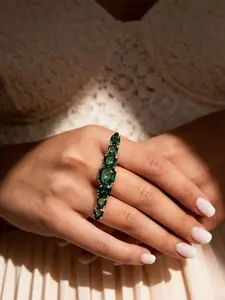 Emerald Ring Set, Vintage High-End Style, Perfect for Any Occasion, Elegant Jewelry Gift, Trendy Accessory