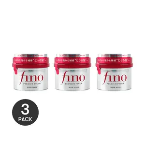 FINO Deep Repair Hair Mask - Japanese Hair Treatment, No-Rinse Formula, 230g x 3 Pack