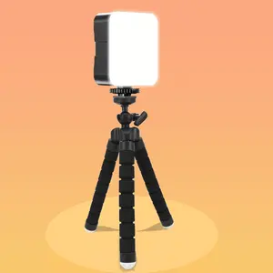 LED Panel Selfie Light with Sponge Triangle Stand, Selfie Light with Tripod for Phone Photography, Still Life Photography, Video, and Selfie (Excluding batteries), Photographic Fill Light, Led Fill Light, Lighting, Lamp, Rectangle Design