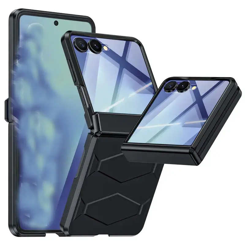 Compatible with Z Flip 7/Z Flip 6/Z Flip 5/Z Flip 3 Anniversary wallet Built-in card holder (2 cards) and hinge protection and high-definition screen protection Sturdy protective phone case-HN612