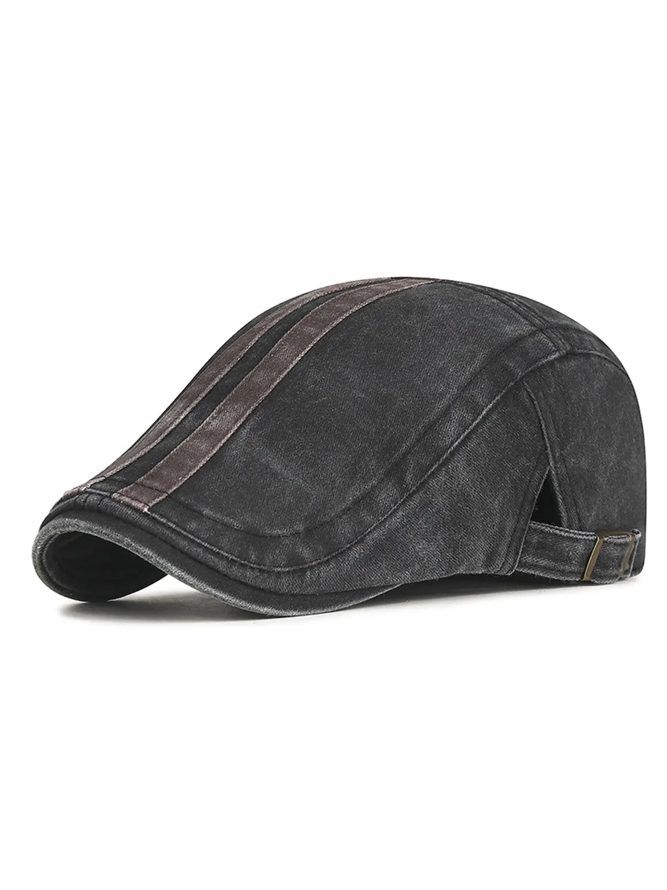 Men Beret Hat Cassic Buckle Adjustable Casual Hat Newsboy Hats Cabbie Gatsby Cap French Beret Hat