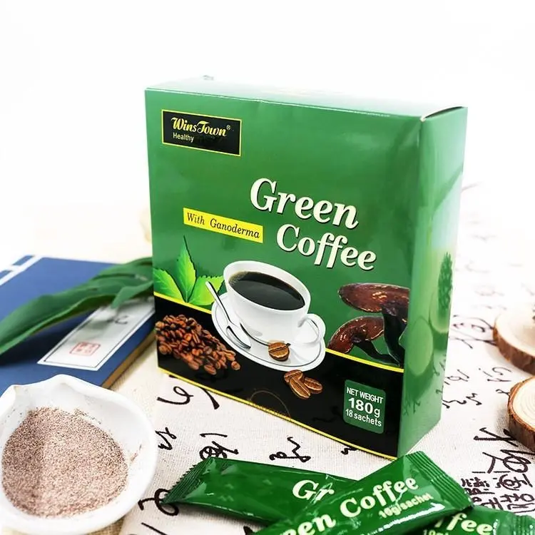 WinsTown Green Coffee Instant Supplement - 18 Packets, 180g, Natural Blend, Room Temp Compatible, Infused with 10 Natural Health Ingredients, Health Boosters