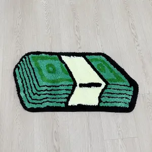 Money Shape Rug, Cool Style Home Decor, Block, Soft Anti-Slip Velvet Texture, Perfect for Gaming Room, Living Room, Entryway