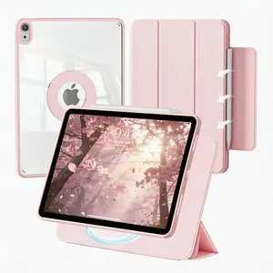 Case for iPad Air 11 inch (M4/M3/M2, 2026/2025/2024)/ iPad Air 5th/4th Generation (2022/2020) 10.9 inch /iPad (A16) 11th/10th Gen 11/10.9” (2025 /2022)/iPad 9th/8th/7th Gen 10.2“ with Pencil Holder,Magnetic Quick Attach & Detach ，Crystal Clear Hard Shell