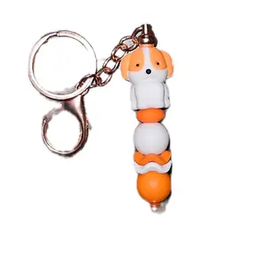 Custom-made Beaded Key Chain with Keyring, Features Any Focal Beads of Your Choice, Includes Keyring. comes in different colors