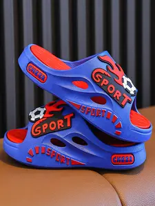 Summer Slippers, Unisex Cartoon Soft Sole Non-Slip Footwear, Ideal for Home Bathing & Outdoor Use, Comfortable PVC Material