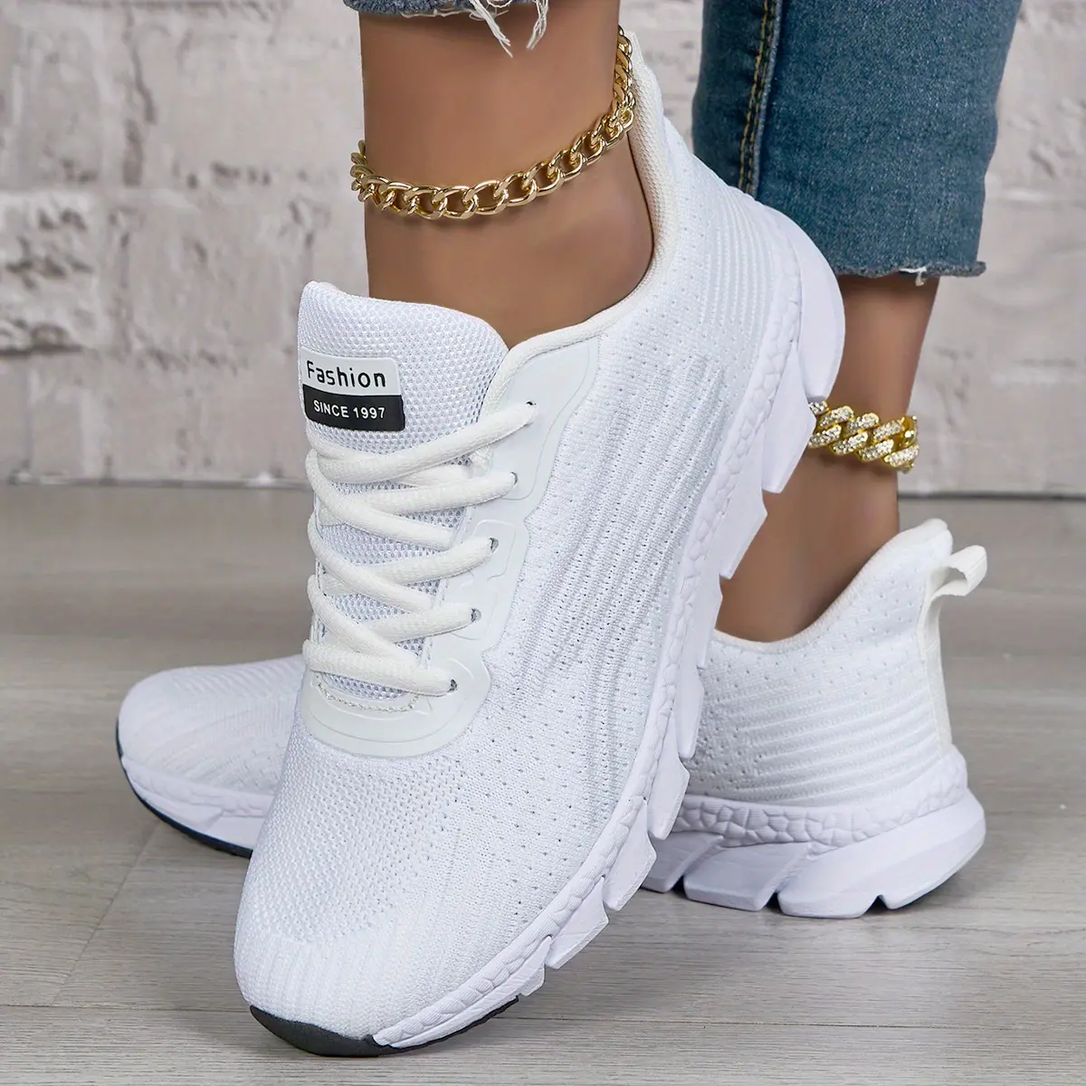 Women's White Mesh Running Shoes, Retro Low-Top Sneakers with Foam Cushioning and Non-Slip Sole for Tennis and Fitness, Gym Shoes, Women's Shoes