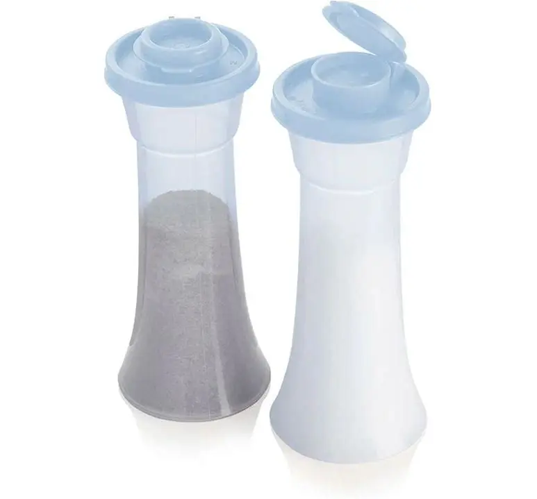 Tupperware Large Hourglass Salt and Pepper Shaker Set - Airtight, Leakproof Kitchen Utensils & Gadgets, Multi-Use Seasoning Containers for Tailgating, Camping Food Storage