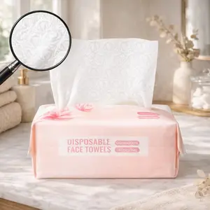 Disposable Face Towels 100/400/800 Ct, Ultra Soft Thick Dry Wipes for Sensitive Skin, Lint-Free Makeup Remover Cloths, Biodegradable Facial Towels for Daily Cleansing, Skincare Routine, Travel & Bathroom Use