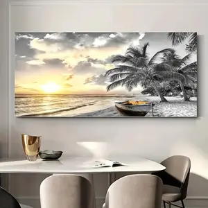 Sunset Beach Pattern DIY Diamond Arts Colorful Painting Kit without Frame, DIY 5D Diamond Arts Colorful Painting for Bedroom Home Wall Decor DIY Kits