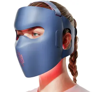 MyHalos Red Light Therapy Face Mask - LED Light Therapy Device with Nir-Infrared (1072 nm), Red (633 nm) & Blue (460 nm) Light - Anti-Aging Skin Treatment for Wrinkles & Fine Lines