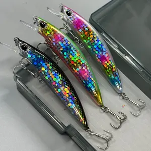3-Pack Far Casting Wobbler Minnow Fishing Lures 10cm 29g Laser Bionic Reflective Coating Heavy Weight Long Cast Universal Sea Use Fishing Lure Set Fishing Lures Kit