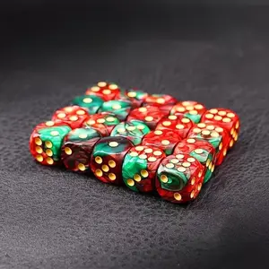 Vibrant Dual-Color D6 Durable Dice Set, Six Dynamic Gaming Pieces, Enhance Your Game Experience, Perfect for Roleplaying and Board Games
